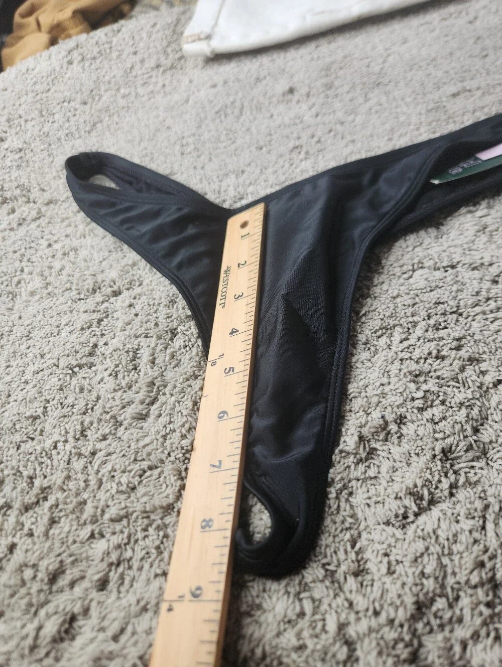 Women's Scoop Front High Leg Thong Bikini Bottom - Wild Fable Black M